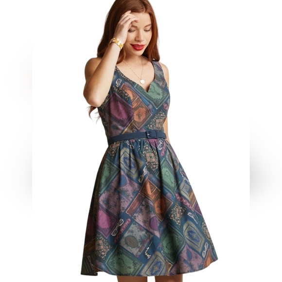 MODCLOTH To Thrill A Mockingbird A line Dress - Picture 1 of 8